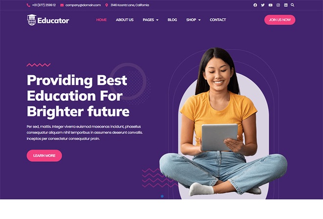 Educator - University & School Education Elementor Template Kit
