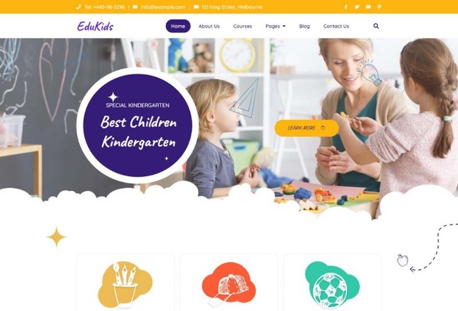 EduKids - Children Kidergarten Elementor Template Kit