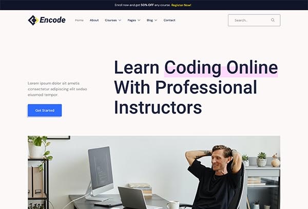 Encode – Online Programming & Computer Science Course Elementor Template Kit
