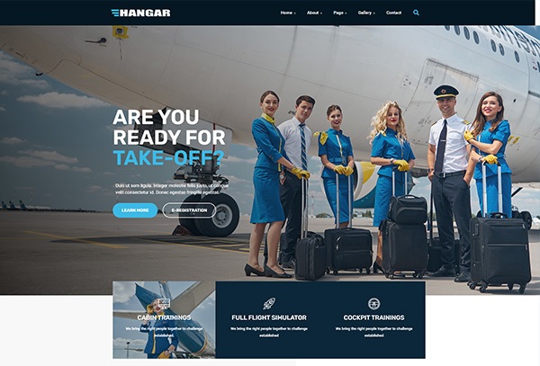 Hangar - Aviation & Flight School Elementor Template Kit