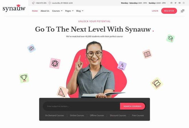 Synauw Online Course Education Elementor Template Kit