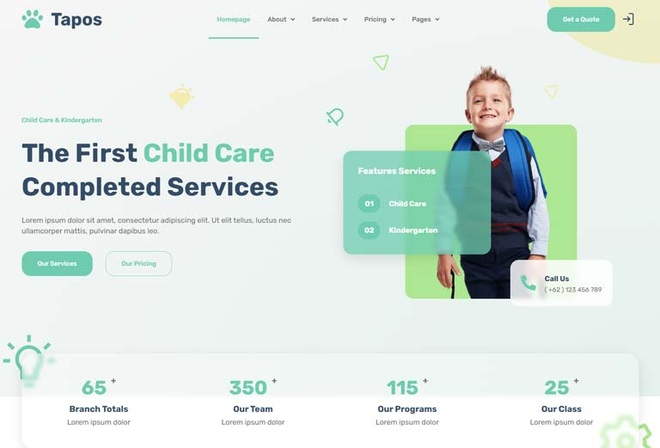 Tapos - Child Care & Kindergarten Elementor Template Kit