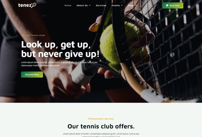 Tenez - Template Kit for Tennis Club