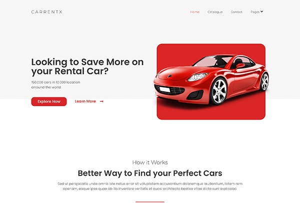 Carrentx - Car Rental Elementor Template Kit