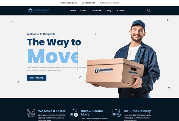 Dipindah - Moving Company Elementor Template Kit