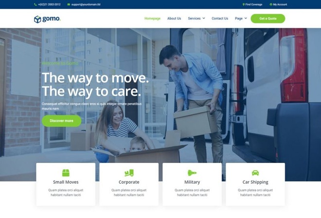 Gomo - Template kit for moving company