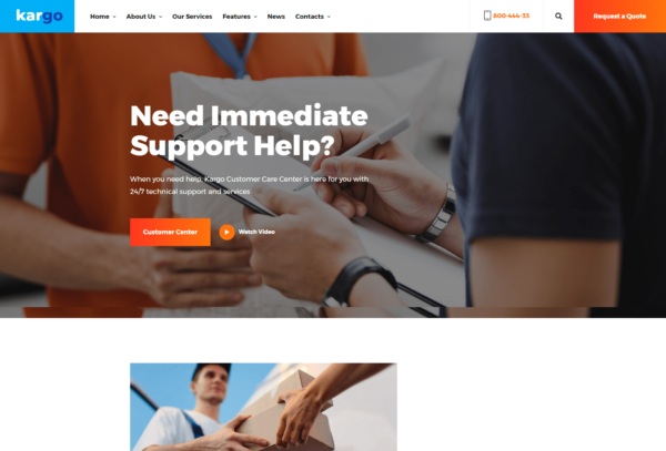Kargo - Storage Services Transportation Template Kit