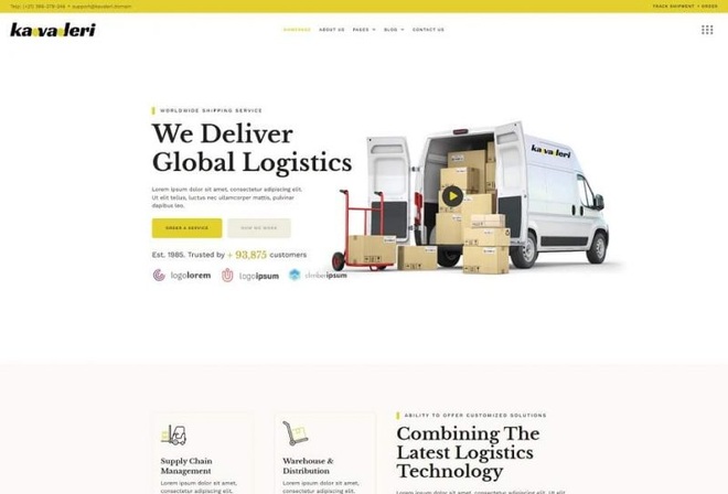 Kavaleri ELogistic and Shipping Elementor Template Kit