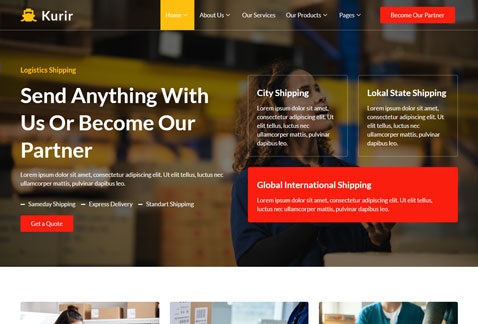 Kurir - Logistics Shipping Expedition Services Elementor Template Kit