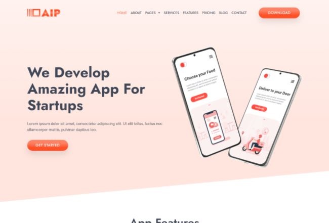 Aip - App Landing Elementor Template Kit