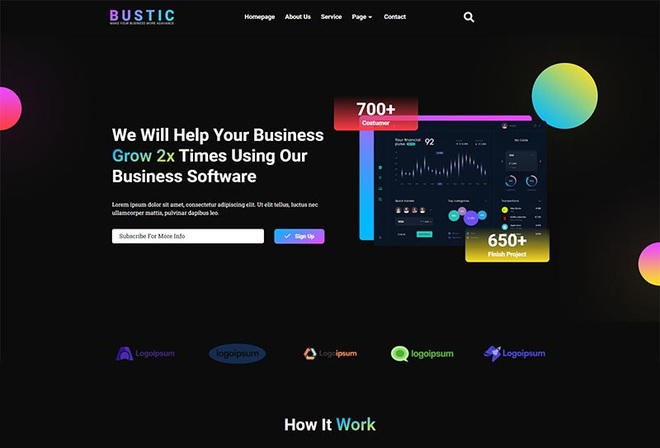 Bustic - Tech & Software Company Elementor Template kit