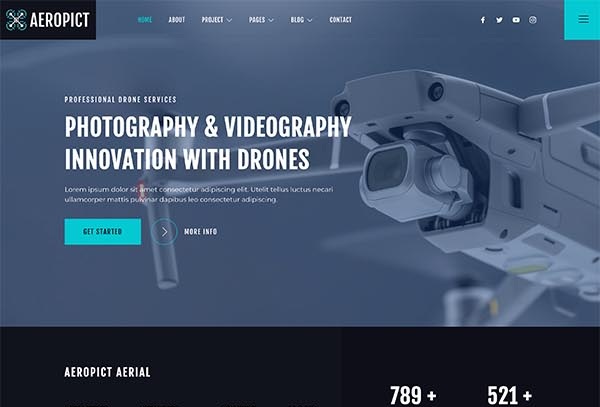 Aeropict – Drone Aerial Photography & Videography Elementor Template Kit