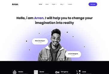 Arran - Personal Portfolio Elementor Template Kit