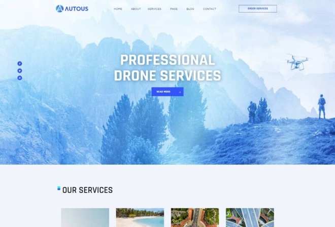 Autous - Aerial Photography & Videography Elementor Template Kit