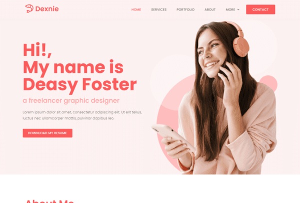 Dexnie - Personal Portfolio Template Kit