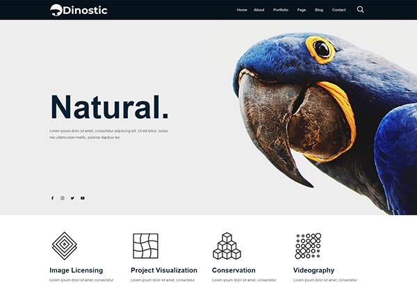 Dinostic - Animal Photography & Portfolio Elementor Template Kit