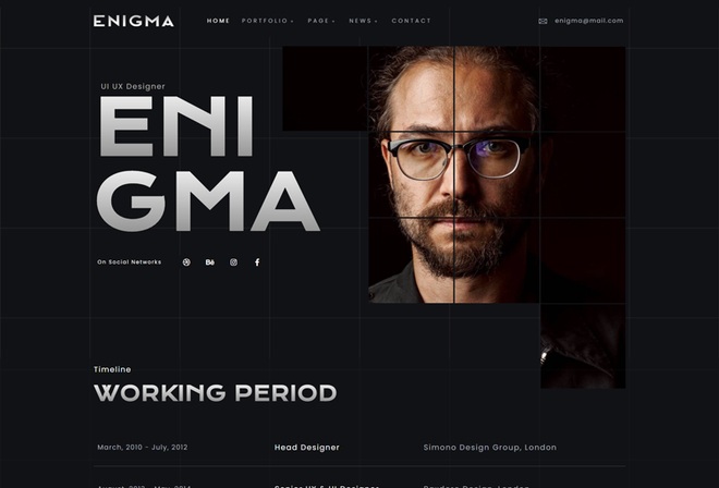 Enigma - Personal Portfolio UI UX design