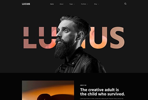 Lucius - Personal Portfolio Elementor Template Kit
