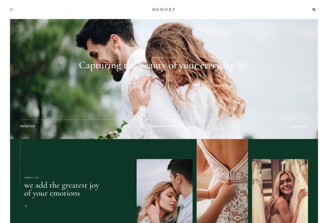 Memory - Wedding Photography Elementor Kit