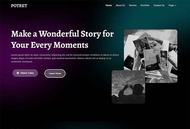 Potret - Photography Portfolio Template Kit