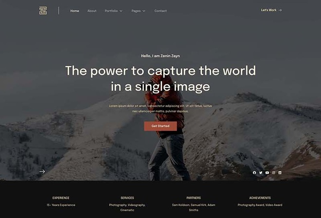 Zenin - Photography & Portfolio Elementor Template Kit