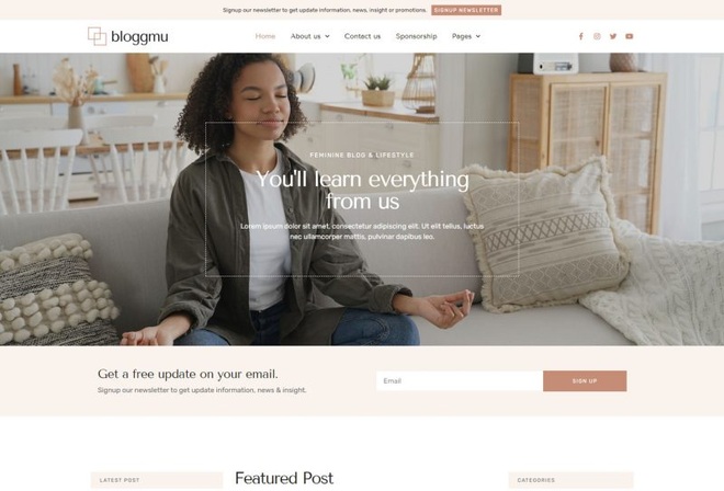 Bloggmu - Template kit for Feminine Blog