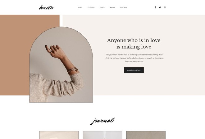 Bonete - Feminine blog template fit