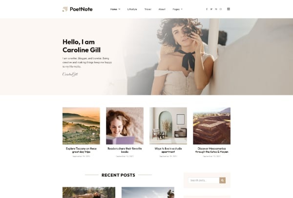 PoetNote - Modern Blog Elementor Template Kit