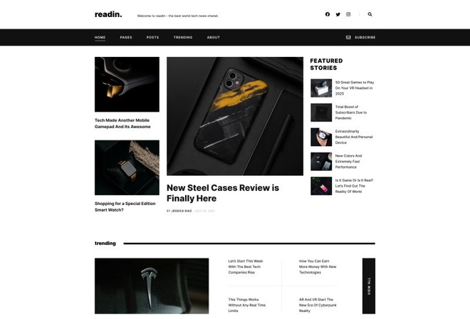 Readin - magazine elementor template kit
