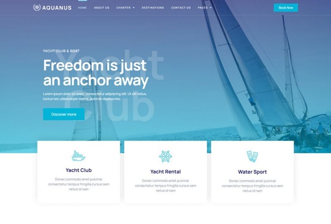 Aquanus - Template kit for Yacht Club & Boat