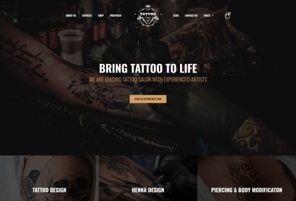 Artsy - Tattoo Studio Template Kit