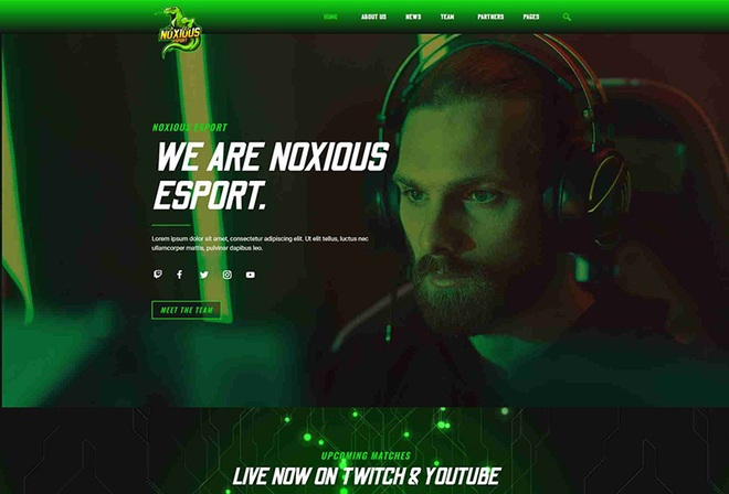 Noxious - Esport & Gaming Elementor Template Kit