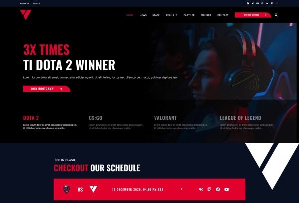 Victory - Esport Elementor Kit