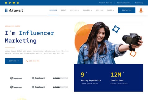 Akamsi - Personal Influencer Elementor Template Kit