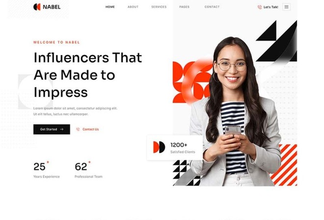 Nabel - Influencer Marketing Agency Elementor Template Kit