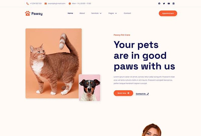 Pawsy - Pet Care & Veterinary Elementor Template Kit