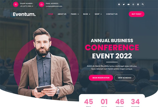Eventum - Event & Conference Elementor Template Kit