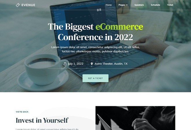 Evenue - Event & Conference Elementor Template Kit