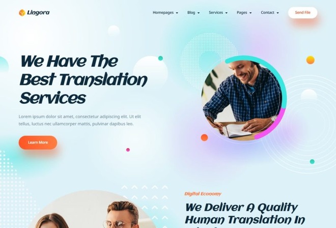 Lingora – Online Translation Services Elementor Template Kit