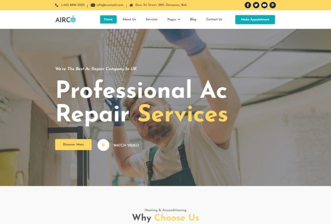 Airco - AC Repair Services Elementor Template Kit