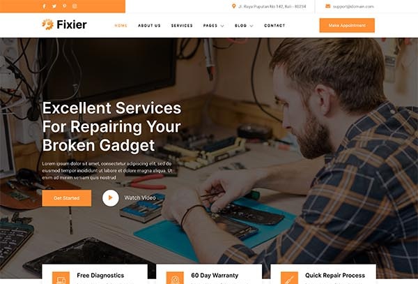 Fixier – Gadgets & Electronics Repair Services Elementor Template Kit