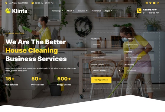 Klinta - Cleaning Services Elementor Template Kit