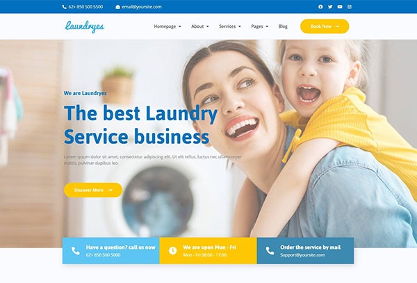 Laundryes - Laundry Business Elementor Template Kit