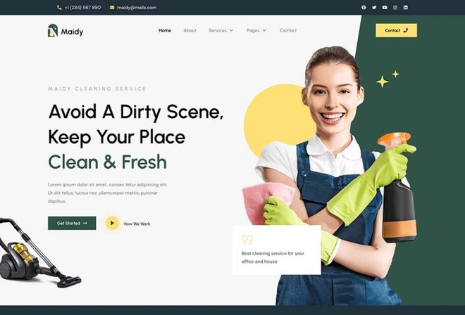 Maidy - Cleaning Service Elementor Template Kit