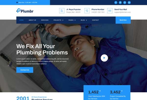 Plumbr – Plumbing Services Elementor Template Kit