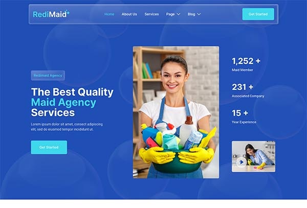 Redimaid - Cleaning & Maid Service Agency Elementor Template Kit