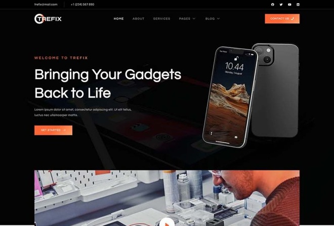 Trefix - Electronics & Gadgets Repair Services Elementor Template Kit