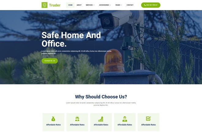 Truder - CCTV Security Service Elementor Template Kit