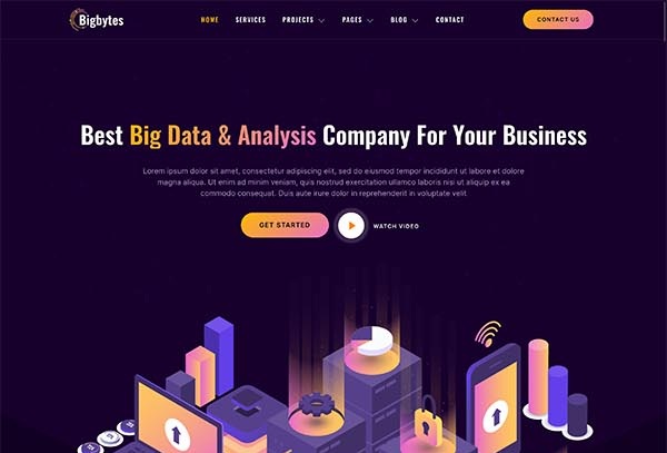Bigbytes – Big Data & Analytics Company Elementor Template Kit