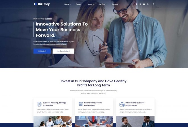 BiziCorp - Business Consulting Template Kit